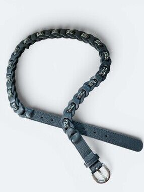 Black Braided Leather & Silver Chain Hybrid Statement Waist Belt